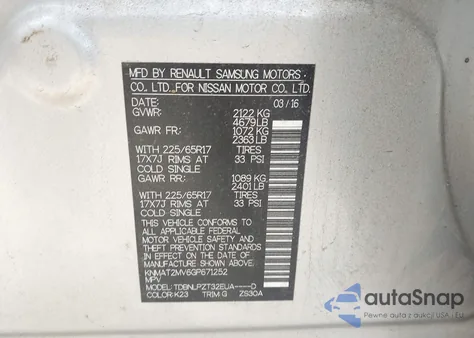 2016 Nissan Rogue S/Sl/Sv from USA, damaged, VIN KNMAT2MV6GP671252